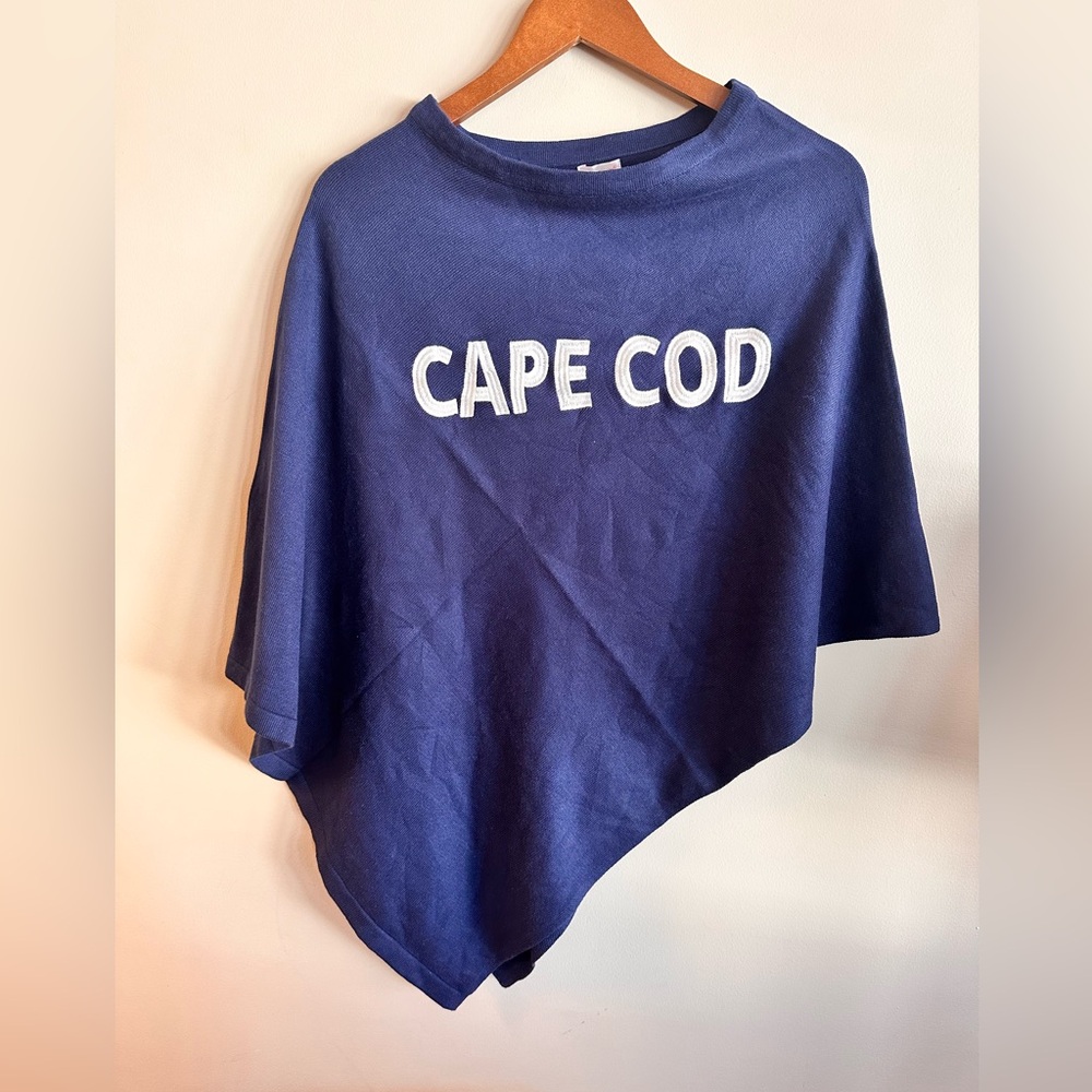 Cape Cod Navy Knit Poncho – Top It Off – New with Tags